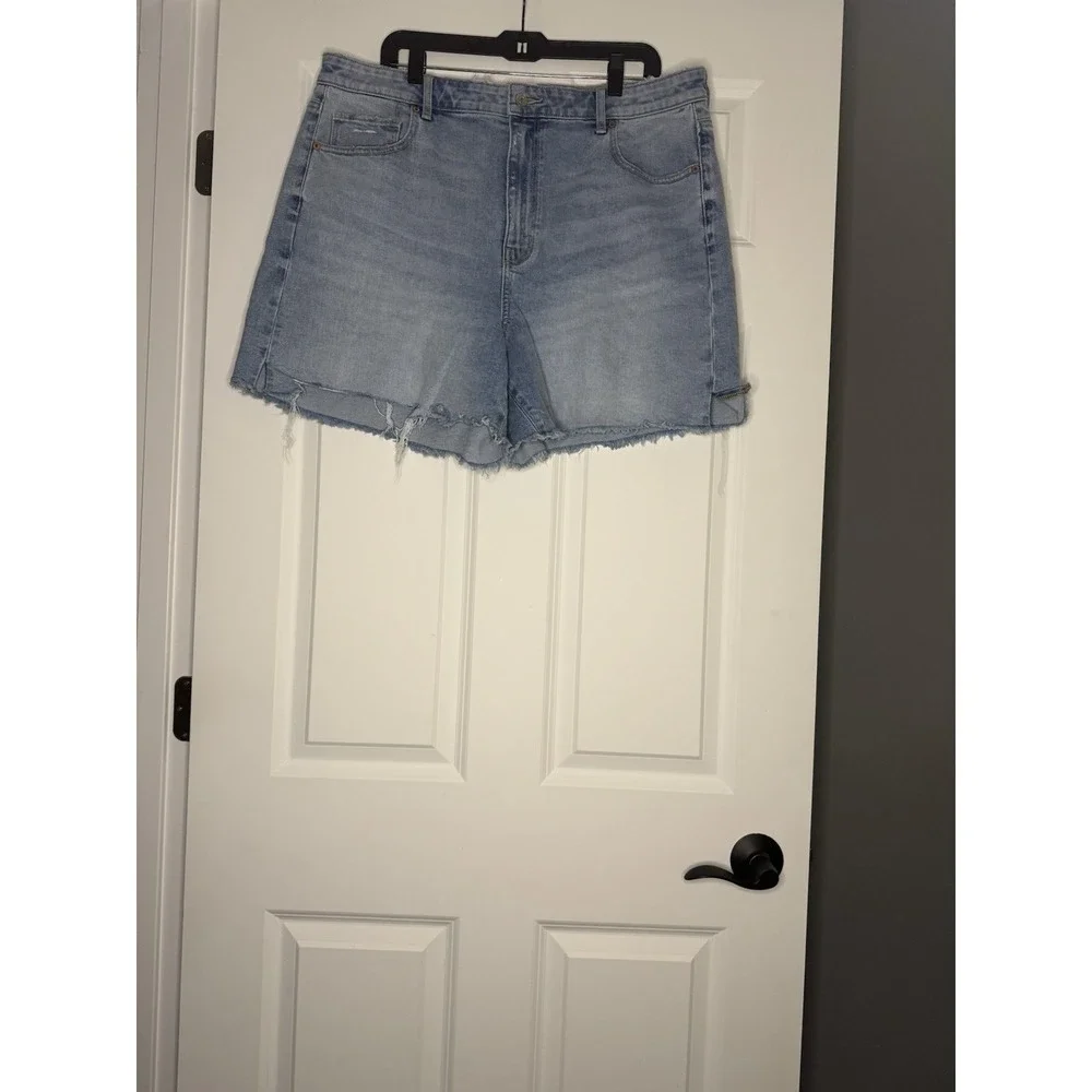 American Eagle Stretch Highest Rise Baggy Denim Jean Shorts 18 - Picture 1 of 2